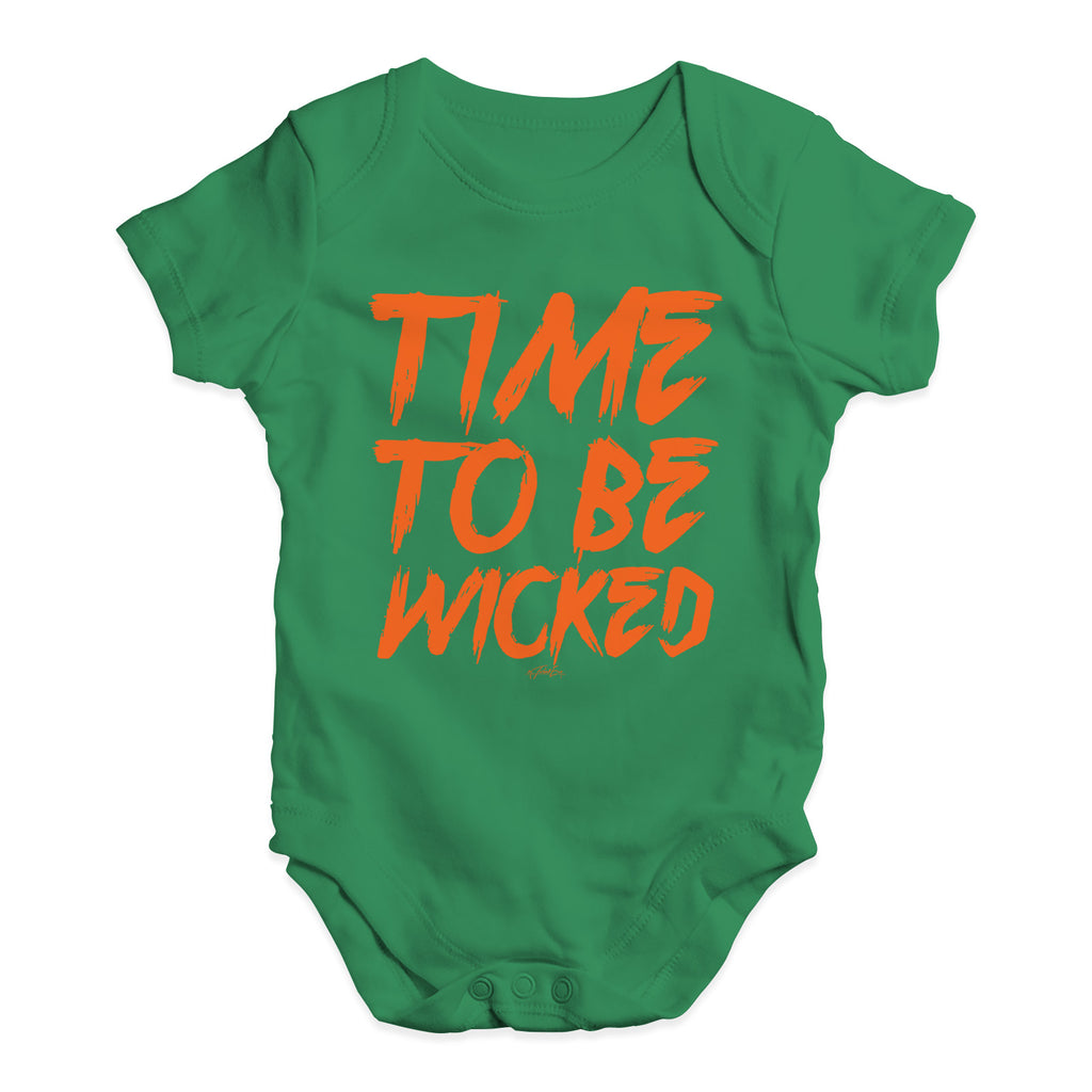 Baby Girl Clothes Time To Be Wicked Baby Unisex Baby Grow Bodysuit 6 - 12 Months Green