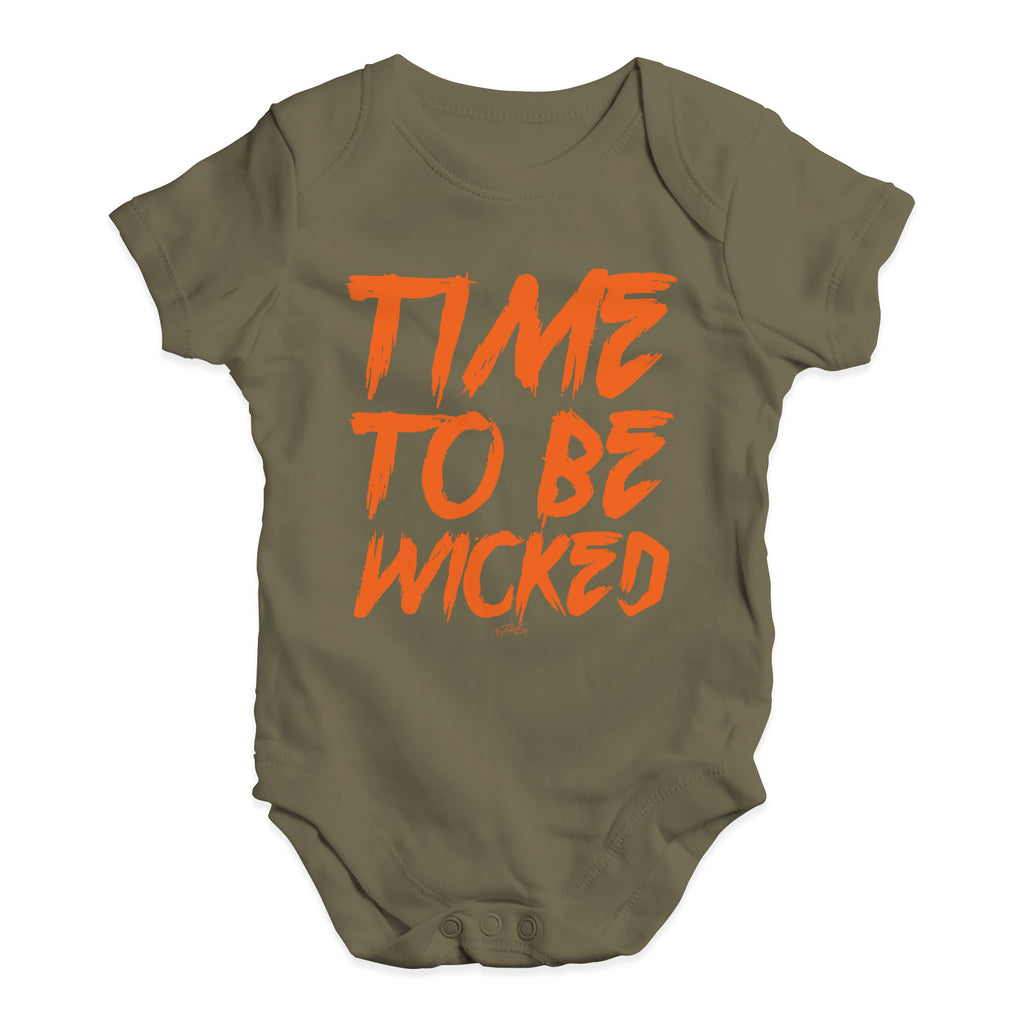 Baby Girl Clothes Time To Be Wicked Baby Unisex Baby Grow Bodysuit 12 - 18 Months Khaki