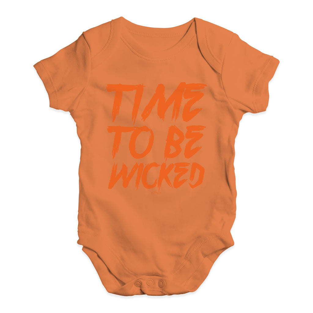 Funny Infant Baby Bodysuit Onesies Time To Be Wicked Baby Unisex Baby Grow Bodysuit 0 - 3 Months Orange
