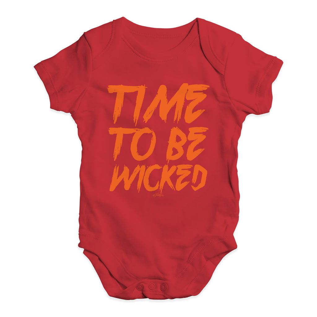 Funny Infant Baby Bodysuit Onesies Time To Be Wicked Baby Unisex Baby Grow Bodysuit 18 - 24 Months Red