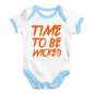 Bodysuit Baby Romper Time To Be Wicked Baby Unisex Baby Grow Bodysuit 0 - 3 Months White Blue Trim