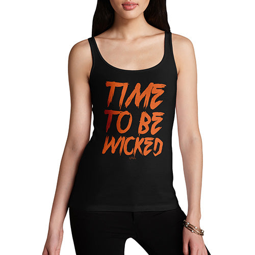 Womens Novelty Tank Top Time To Be Wicked Women's Tank Top Large Black