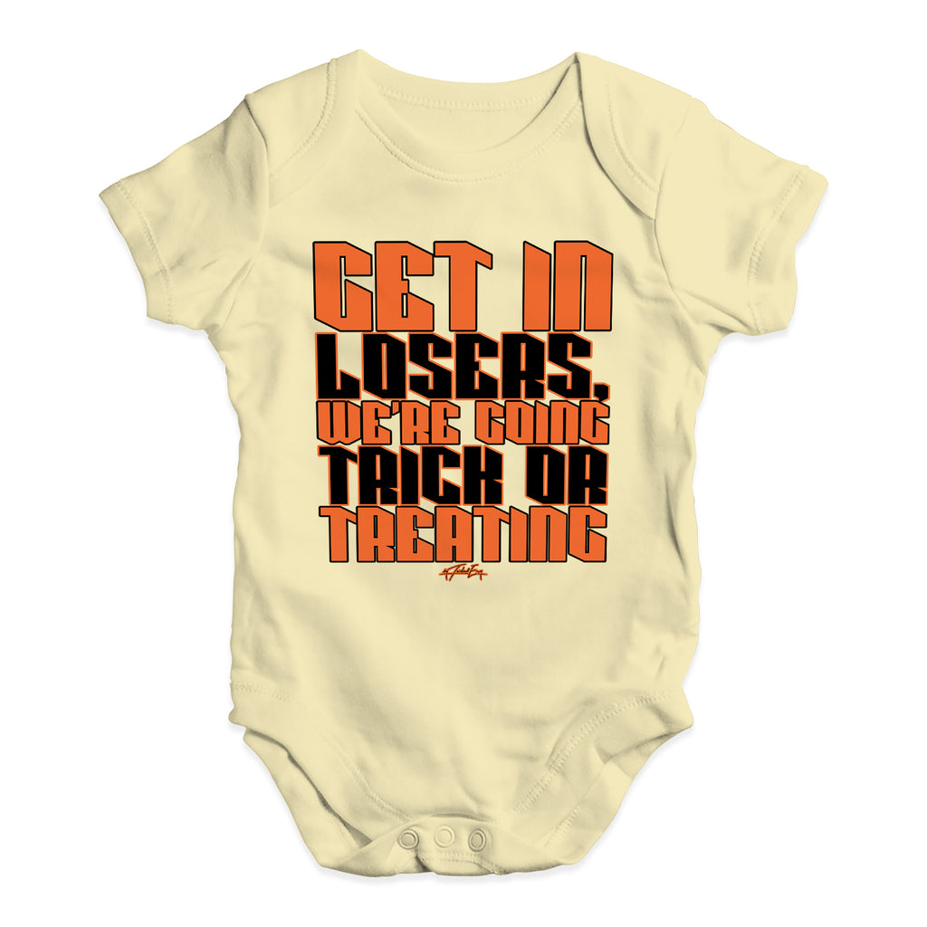 Funny Baby Bodysuits We're Going Trick Or Treating Baby Unisex Baby Grow Bodysuit 6 - 12 Months Lemon