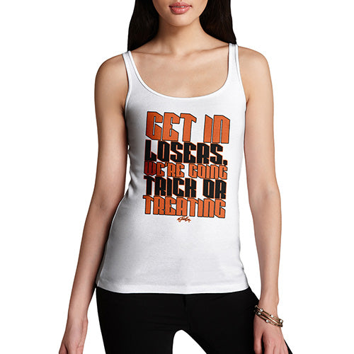 Funny Tank Top For Women Sarcasm We're Going Trick Or Treating Women's Tank Top Large White