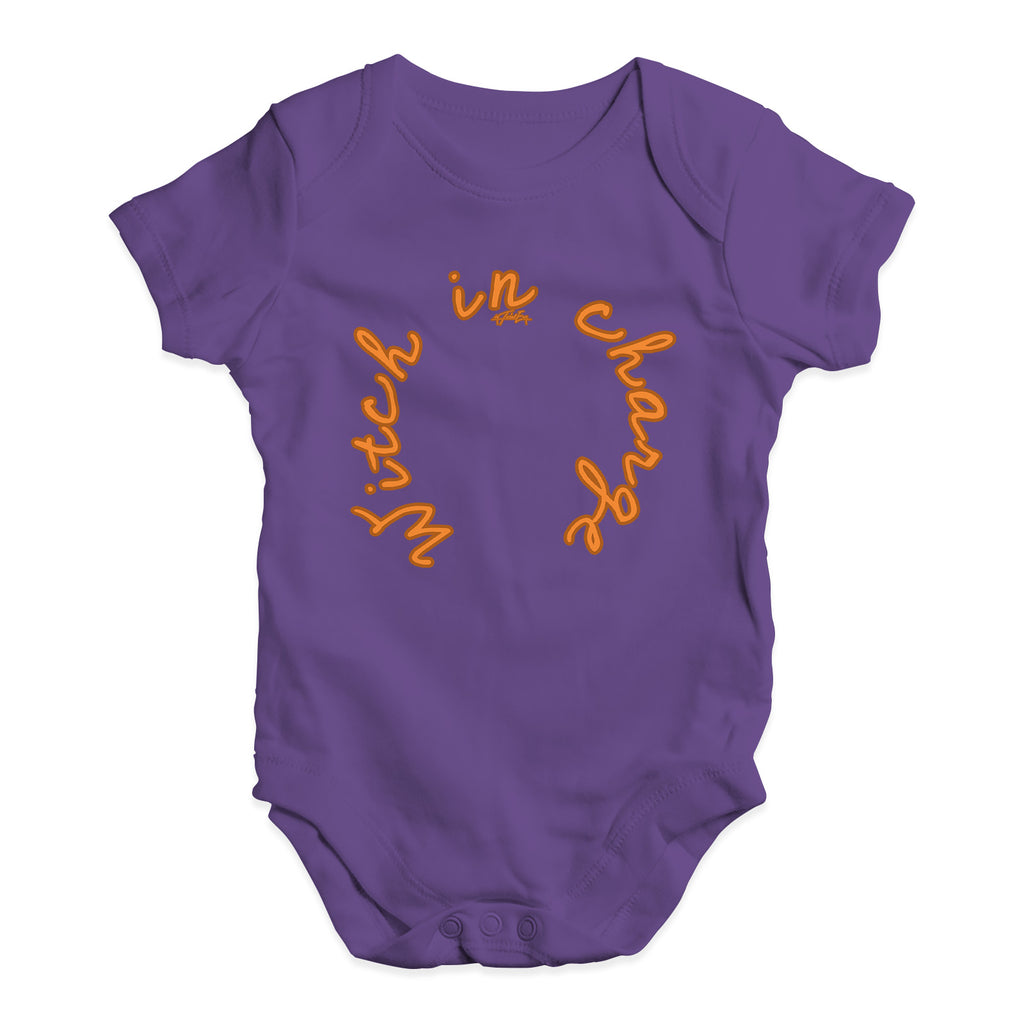 Funny Baby Clothes Witch In Charge Baby Unisex Baby Grow Bodysuit 12 - 18 Months Plum