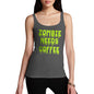 Womens Novelty Tank Top Christmas Zombie Needs Coffee Women's Tank Top Large Dark Grey