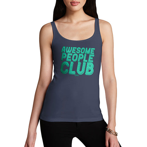 Novelty Tank Top Women Awesome People Club Women's Tank Top Large Navy