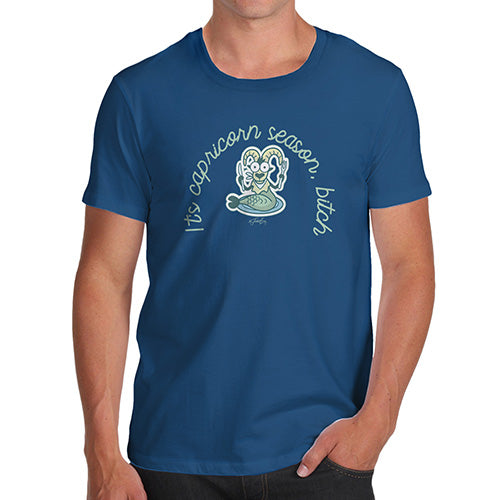 Mens Funny Sarcasm T Shirt It's Capricorn Season B#tch Men's T-Shirt Medium Royal Blue