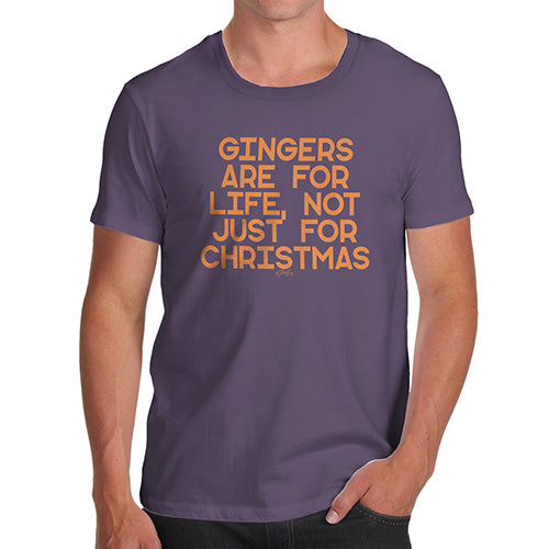 Novelty T Shirts For Dad Gingers Are For Life Men's T-Shirt Large Plum