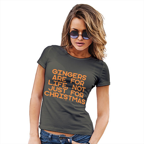 Funny T Shirts For Mom Gingers Are For Life Women's T-Shirt Small Khaki
