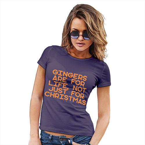 Womens Humor Novelty Graphic Funny T Shirt Gingers Are For Life Women's T-Shirt X-Large Plum