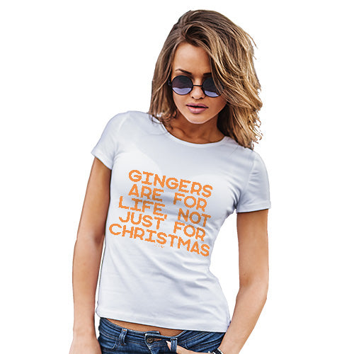 Womens Humor Novelty Graphic Funny T Shirt Gingers Are For Life Women's T-Shirt X-Large White