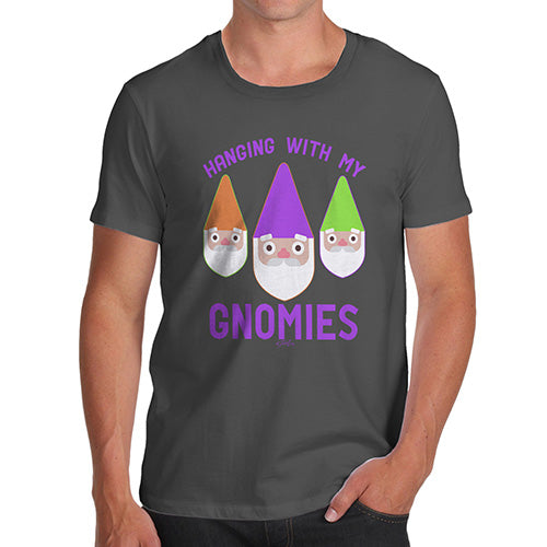 Funny Mens T Shirts Hanging With My Gnomies Men's T-Shirt Small Dark Grey