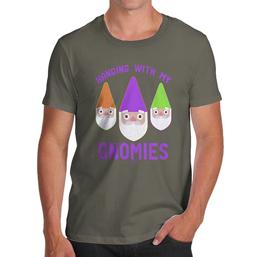 Funny T-Shirts For Men Hanging With My Gnomies Men's T-Shirt Medium Khaki