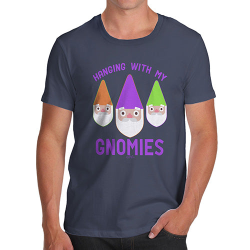 Novelty Tshirts Men Hanging With My Gnomies Men's T-Shirt Small Navy