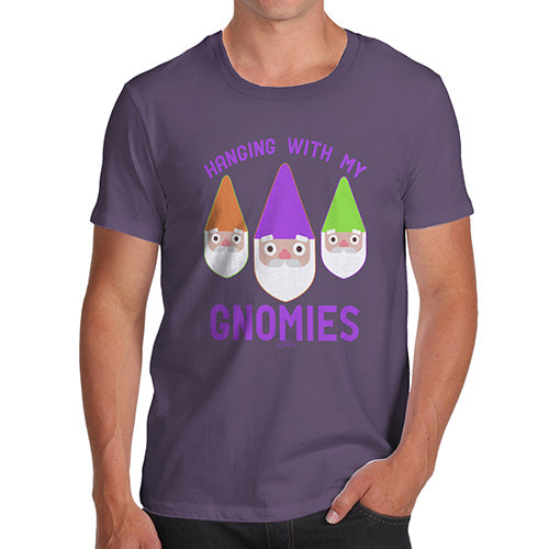 Funny T-Shirts For Men Sarcasm Hanging With My Gnomies Men's T-Shirt Large Plum