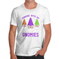 Funny Mens T Shirts Hanging With My Gnomies Men's T-Shirt Medium White