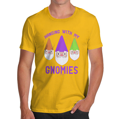 Funny T Shirts For Men Hanging With My Gnomies Men's T-Shirt X-Large Yellow