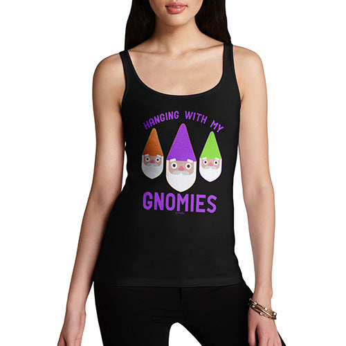 Funny Tank Top For Women Hanging With My Gnomies Women's Tank Top Large Black