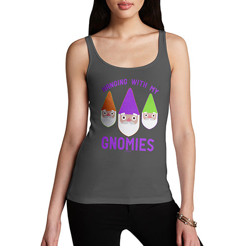 Women Funny Sarcasm Tank Top Hanging With My Gnomies Women's Tank Top X-Large Dark Grey