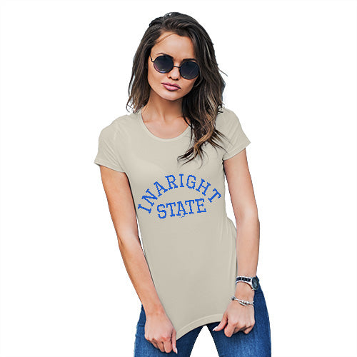 Funny T Shirts For Mom In A Right State University Women's T-Shirt Medium Natural