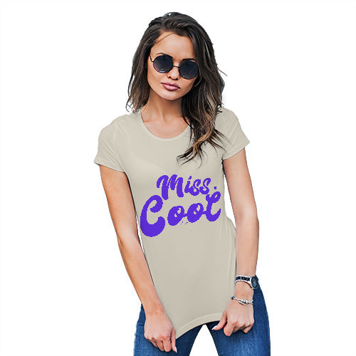 Womens Novelty T Shirt Christmas Miss Cool Women's T-Shirt Large Natural