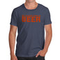 Mens Funny Sarcasm T Shirt My Blood Type Is Beer Men's T-Shirt Small Navy