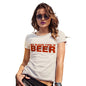 Womens Humor Novelty Graphic Funny T Shirt My Blood Type Is Beer Women's T-Shirt Large Natural