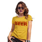 Novelty Tshirts Women My Blood Type Is Beer Women's T-Shirt Medium Yellow