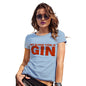 Womens Funny Tshirts My Blood Type Is Gin Women's T-Shirt Small Sky Blue