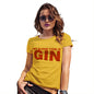 Funny Tee Shirts For Women My Blood Type Is Gin Women's T-Shirt X-Large Yellow