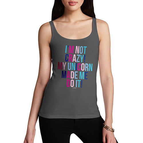 Funny Gifts For Women My Unicorn Made Me Do It Women's Tank Top Small Dark Grey