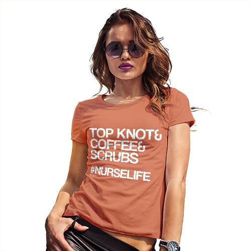 Funny Shirts For Women Hashtag Nurse Life Women's T-Shirt Small Orange