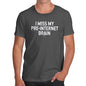 Funny Tshirts For Men I Miss My Pre-Internet Brain Men's T-Shirt Small Dark Grey