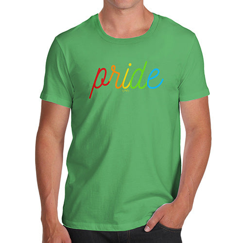 Funny T-Shirts For Men Sarcasm Pride Rainbow Letters Men's T-Shirt Small Green