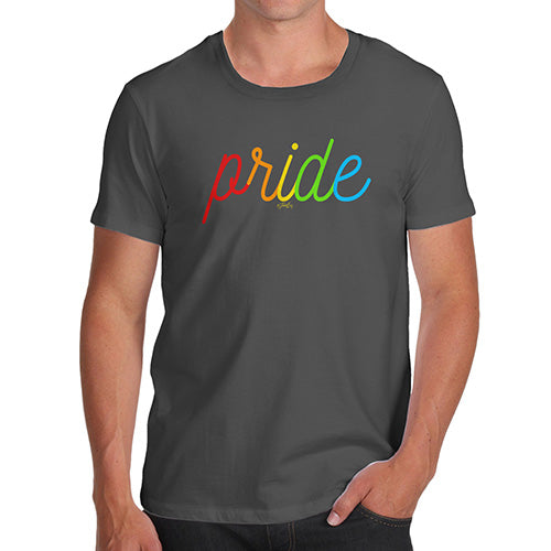 Funny Gifts For Men Pride Rainbow Letters Men's T-Shirt Small Dark Grey