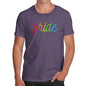 Mens Novelty T Shirt Christmas Pride Rainbow Letters Men's T-Shirt Large Plum