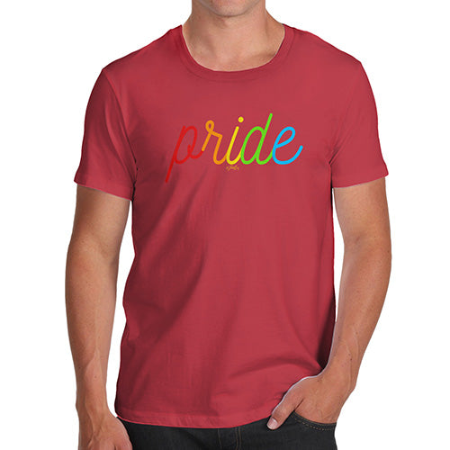 Mens T-Shirt Funny Geek Nerd Hilarious Joke Pride Rainbow Letters Men's T-Shirt Small Red