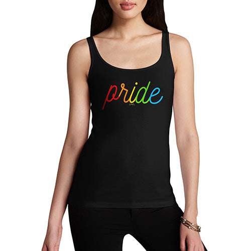 Womens Humor Novelty Graphic Funny Tank Top Pride Rainbow Letters Women's Tank Top Medium Black