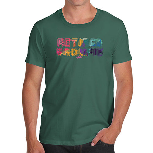 Funny Mens Tshirts Retired Groupie Men's T-Shirt Small Bottle Green