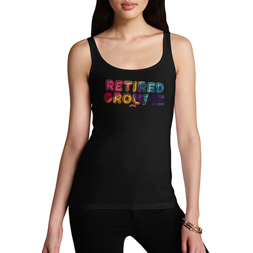 Funny Tank Top For Women Retired Groupie Women's Tank Top X-Large Black