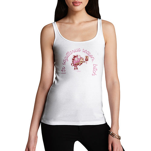 Funny Gifts For Women It's Sagittarius Season B#tch Women's Tank Top Small White