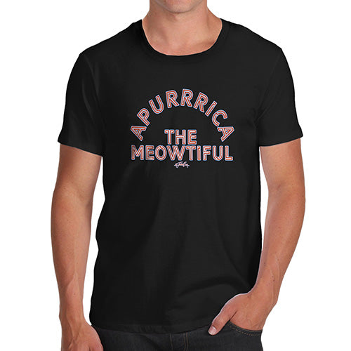 Mens Humor Novelty Graphic Sarcasm Funny T Shirt Apurrica The Meowtiful Men's T-Shirt X-Large Black
