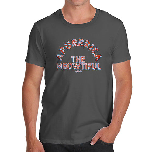 Mens Humor Novelty Graphic Sarcasm Funny T Shirt Apurrica The Meowtiful Men's T-Shirt X-Large Dark Grey