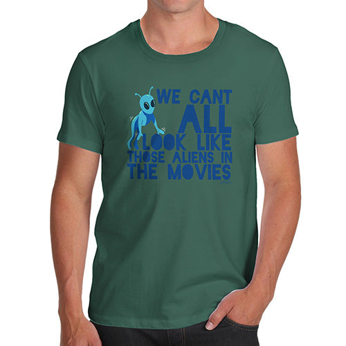 Funny Mens T Shirts Aliens In The Movies Men's T-Shirt Medium Bottle Green