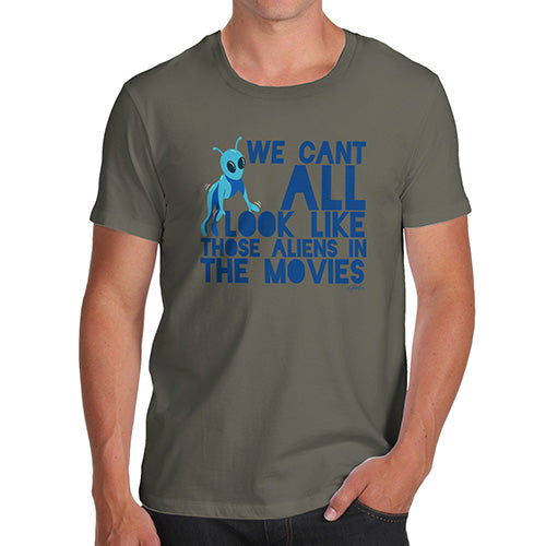 Novelty Tshirts Men Funny Aliens In The Movies Men's T-Shirt Medium Khaki