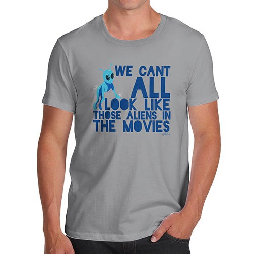 Novelty Tshirts Men Funny Aliens In The Movies Men's T-Shirt Large Light Grey