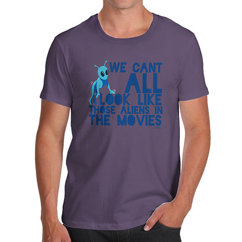 Funny Mens Tshirts Aliens In The Movies Men's T-Shirt Large Plum