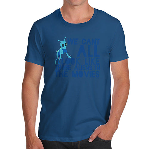 Novelty Tshirts Men Aliens In The Movies Men's T-Shirt Large Royal Blue