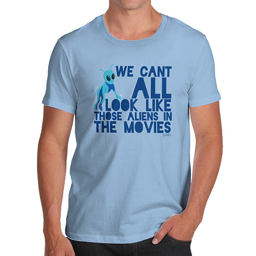 Funny Gifts For Men Aliens In The Movies Men's T-Shirt Large Sky Blue